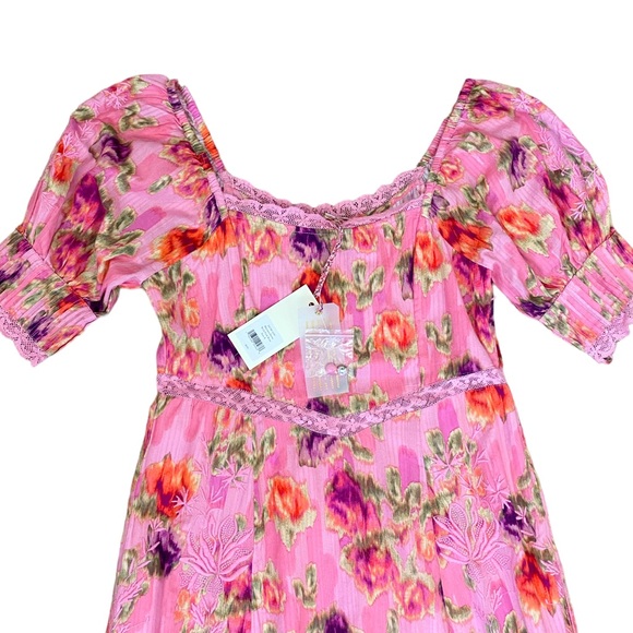 NWT LoveShackFancy Marian Embroidered Maxi Dress In Wild Pink Rose Size 8 - Picture 5 of 16